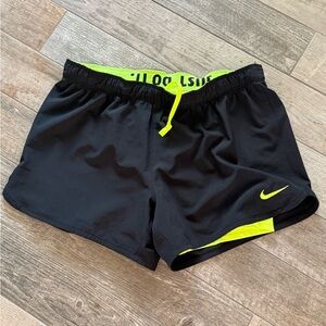 Like New! Nike Black and Neon Yellow Athletic Shorts